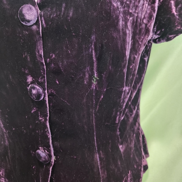 Watters and Watters Vintage 80s Luxurious Crushed Purple Velvet Pantsuit Set - Picture 14 of 14